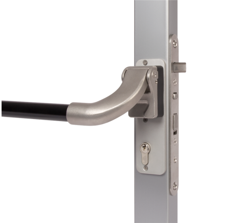 Выполненный из алюминия рычаг «Pushbar» для врезных замков PUSHBAR-H-